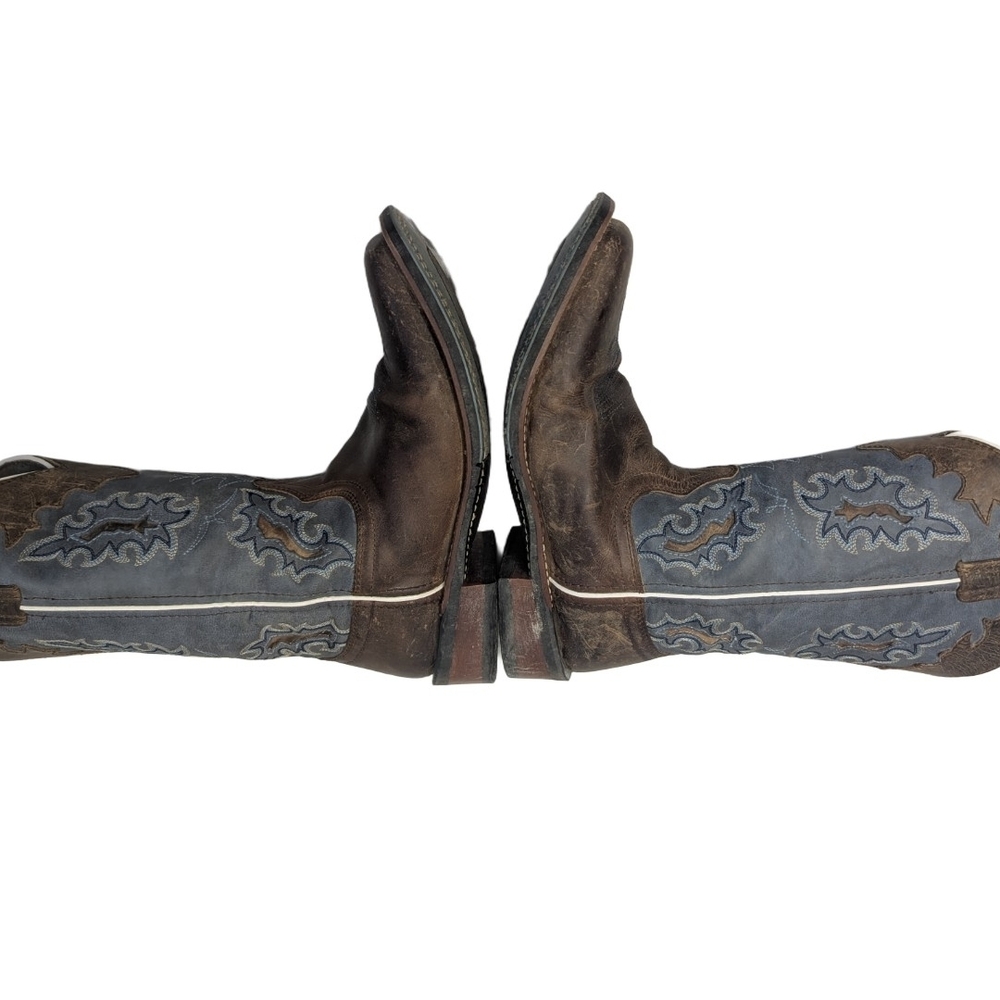 Laredo Women 5666 Isla Inlay Embroidery Square Toe Cowboy Blue Boot Size 8.5 - Picture 5 of 8
